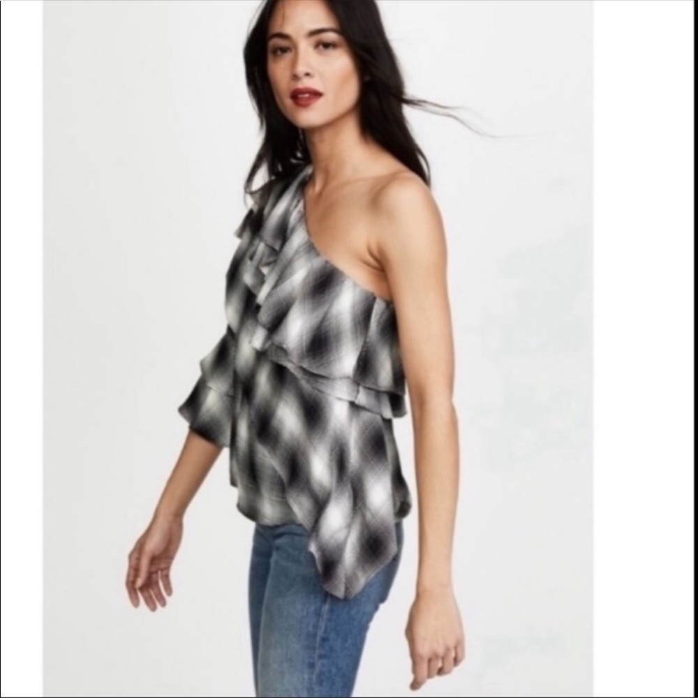 Alice + Olivia‎ Hilaria One shoulder Bell-sleeve